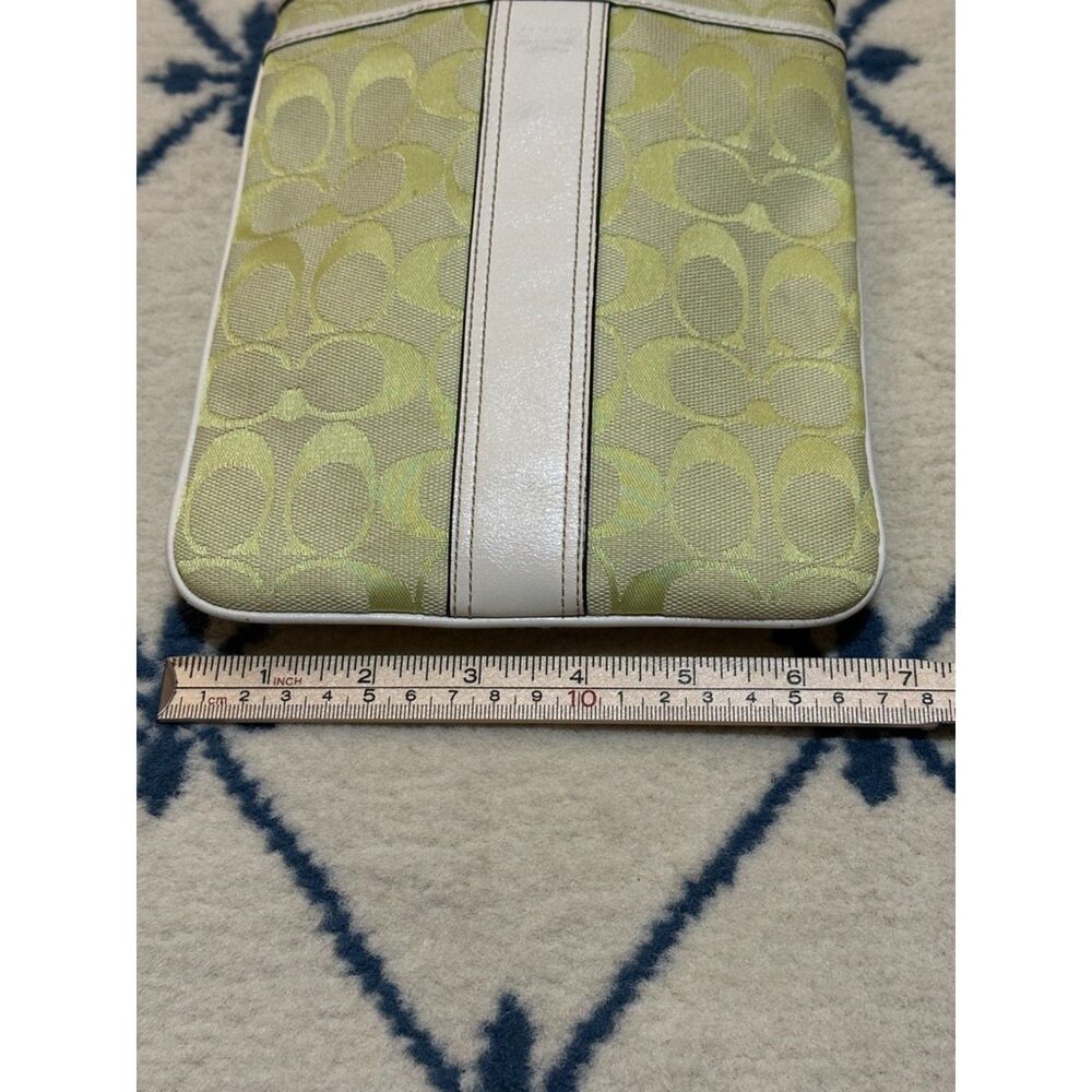 Coach Vintage 2005 Y2K 6016 Jacquard Signature Swing Pack Crossbody - Lime Green - Picture 6 of 8